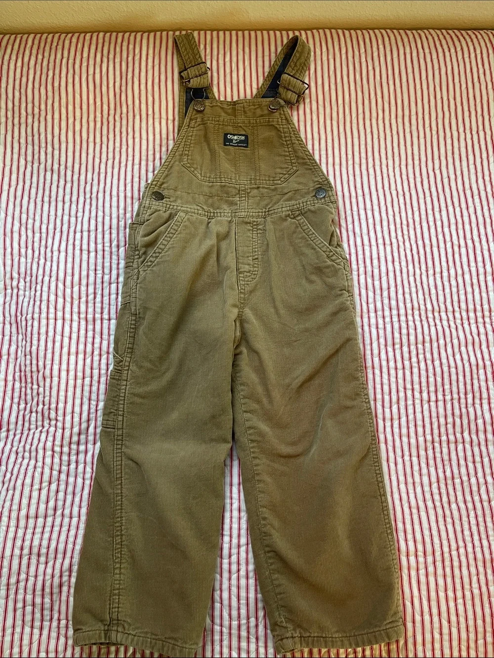OshKosh B'gosh Tan Corduroy Kids Overalls 4T